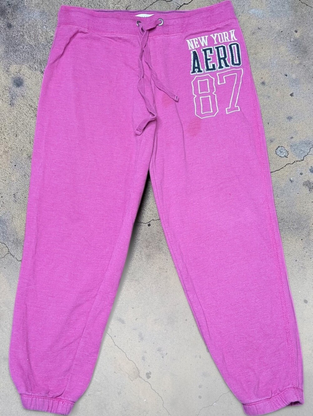 Y2K Aeropostale Pink Sweatpants Size Medium Comfy Joggers 2000s Retro Loungewear